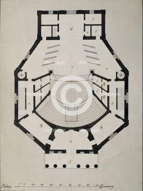 Downstairs Floor Plan. Artist: Quarenghi, Giacomo Antonio Domenico (1744-1817)