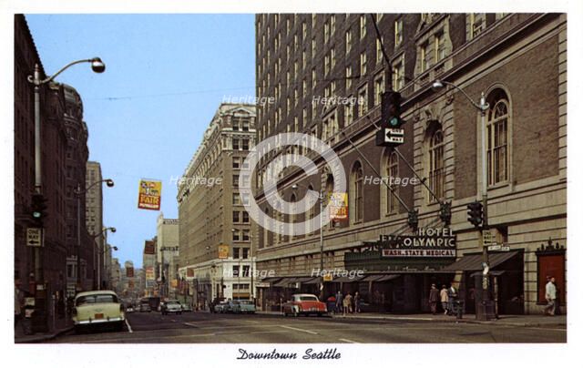 Downtown Seattle, Washington, USA, 1959. Artist: Unknown