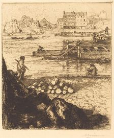 Dockman, Pier at La Gare (Le debardeur, quai de La Gare), 1894. Creator: Auguste Lepere