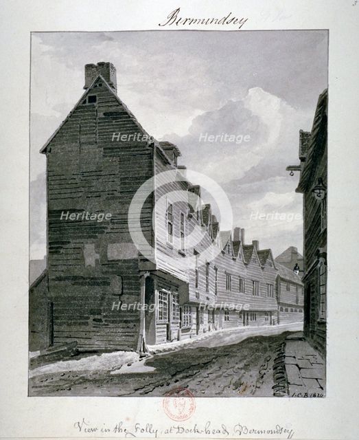 Dockhead Folly, Bermondsey, London, 1820. Artist: John Chessell Buckler