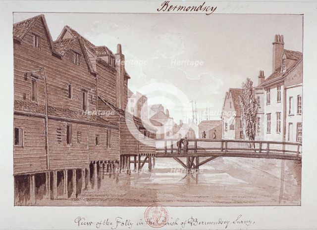 Dockhead Folly, Bermondsey, London, 1828. Artist: John Chessell Buckler