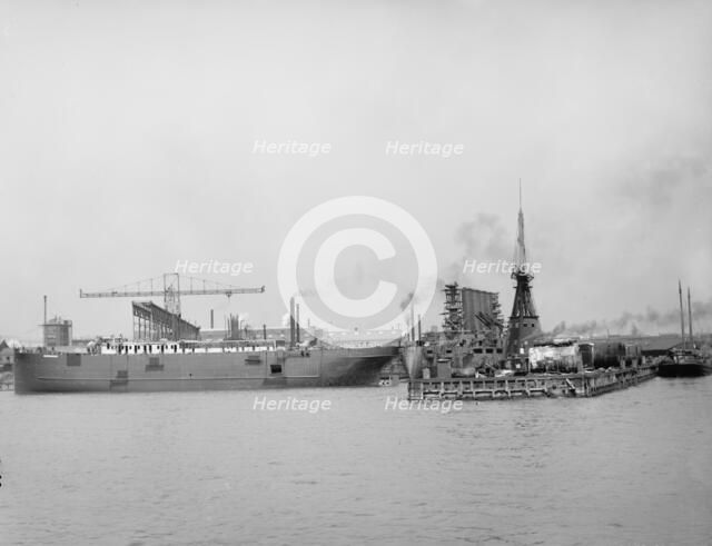 Docks, Cramps Shipyard, Philadelphia, Pa., The, between 1900 and 1906. Creator: Unknown.