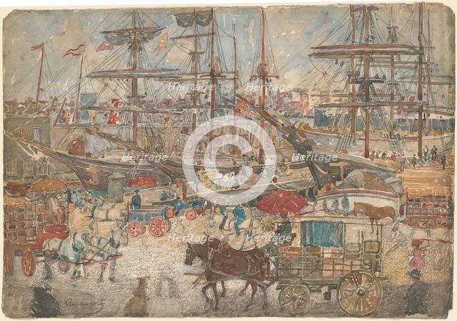 Docks, East Boston, 1900/1904. Creator: Maurice Brazil Prendergast.