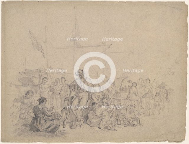 Dockside Scene, 19th century. Creator: Unknown.