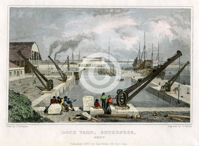 'Dock Yard, Sheerness, Kent', 1830. Artist: T Garner