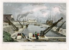 Dock Yard, Sheerness, Kent 1830. Artist: T Garner