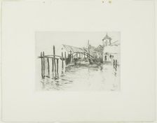 Dock at Newport, 1893. Creator: John Henry Twachtman