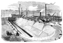 Dock No. 2 at Chatham Yard, recently opened, 1858. Creator: Smyth