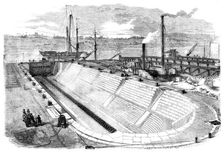 Dock No. 2 at Chatham Yard, recently opened, 1858. Creator: Smyth