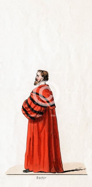 Doctor Butts, costume design for Shakespeare's play, Henry VIII, 19th century. Artist: Unknown