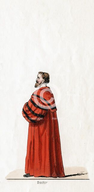 Doctor Butts, costume design for Shakespeare's play, Henry VIII, 19th century. Artist: Unknown