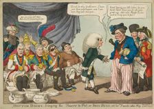 Doctor Boney_bringing the Powers to Pot ..., 1808 (hand coloured engraving). Creator: English School (19th Century)