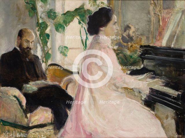 Doctor Dwernicki with His Wife at the Piano, 1902. Creator: Stanislaw Debicki.