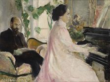 Doctor Dwernicki with His Wife at the Piano, 1902. Creator: Stanislaw Debicki