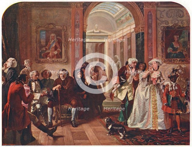 Doctor Johnson in the ante-room of Lord Chesterfield, waiting for an audience, 1748. Artist: Unknown