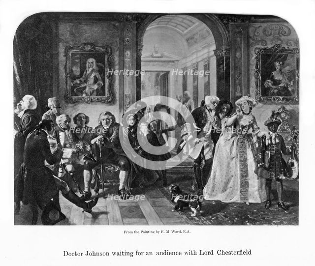 'Doctor Johnson waiting for an audience with Lord Chesterfield', 19th century. Artist: Unknown