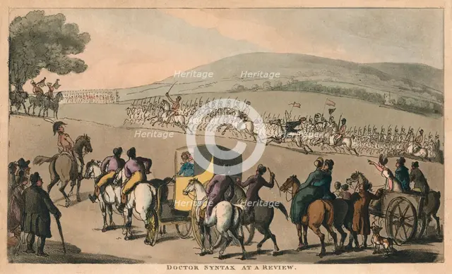 'Doctor Syntax at a Review', 1820. Artist: Thomas Rowlandson.