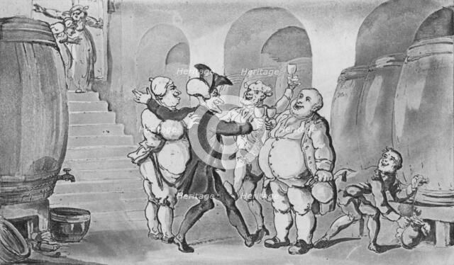 'Doctor Syntax Made Free of the Cellar', 1817. Artist: Thomas Rowlandson.