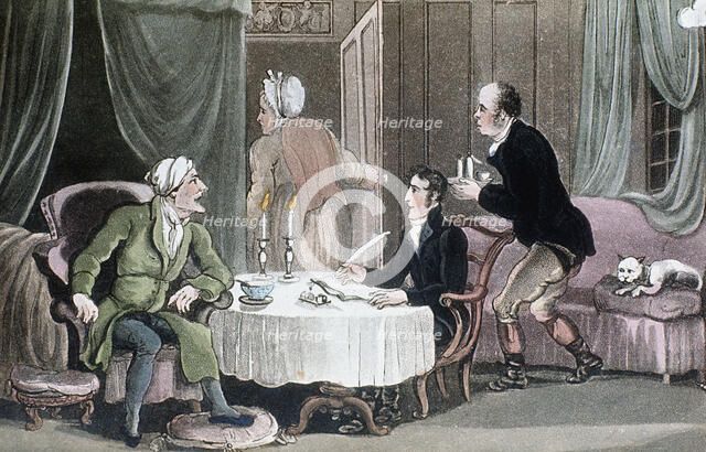 Doctor Syntax making his will, c1816. Artist: Thomas Rowlandson
