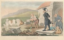 Doctor Syntax Meditating on the Tombstones 1820. Artist: Thomas Rowlandson