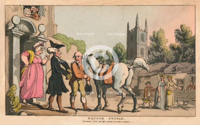 'Doctor Syntax, Setting out on His Tour to the Lakes', 1820. Artist: Thomas Rowlandson.