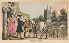 Doctor Syntax, Setting out on His Tour to the Lakes 1820. Artist: Thomas Rowlandson