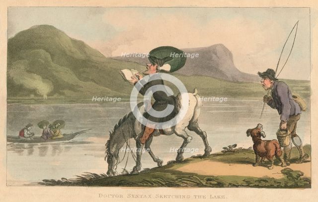 'Doctor Syntax Sketching The Lake', 1820. Artist: Thomas Rowlandson.
