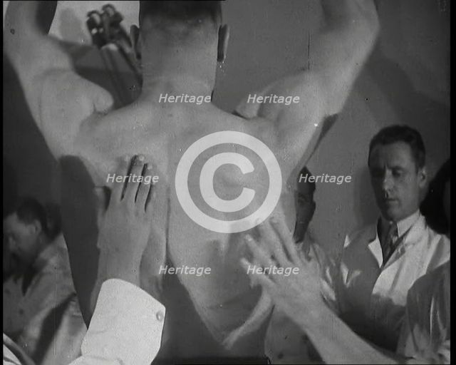 Doctors Checking the Physique of Primo Carnera, 1930s. Creator: British Pathe Ltd.
