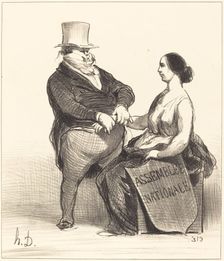 Docteur, je vous assure que je ne suis pas aussi malade que vous me le dites!, 1851. Creator: Honore Daumier