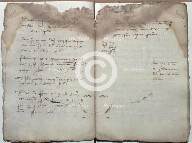 Document of acceptance of bills of exchange among merchants from Barcelona and Florence (1411).