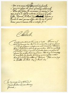 Documents signed by Charles I, c1641.Artist: King Charles I