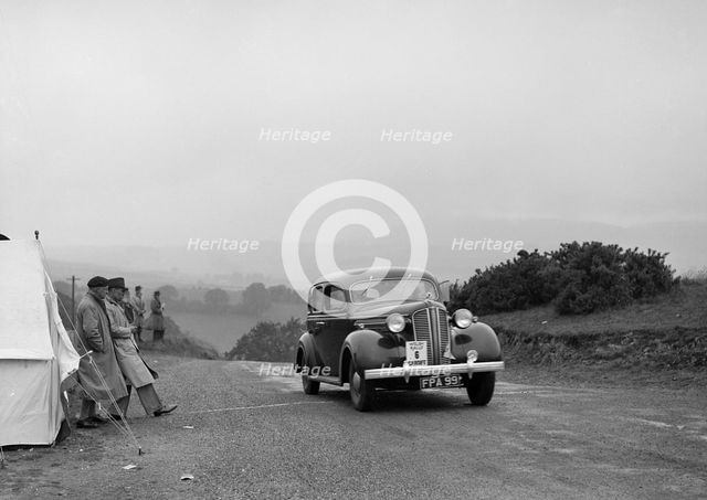 Dodge saloon of AT Morse competing in the South Wales Auto Club Welsh Rally, 1937 Artist: Bill Brunell.