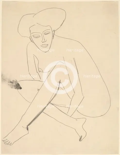 Dodo Seated, 1910. Creator: Ernst Kirchner.