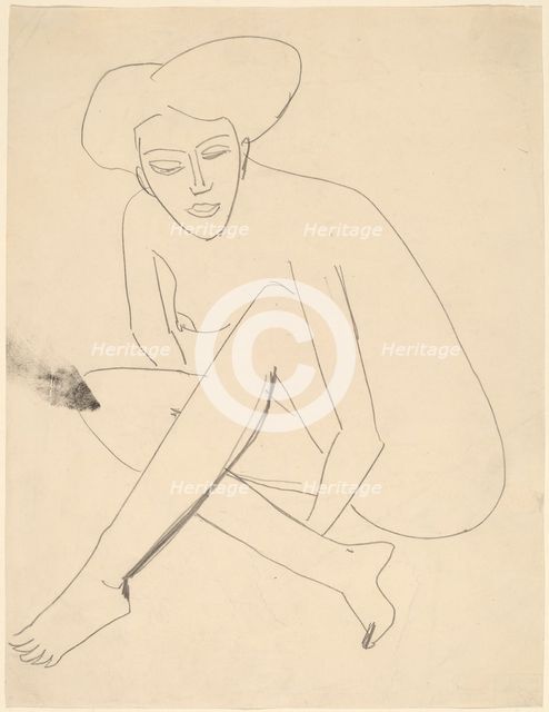 Dodo Seated, 1910. Creator: Ernst Kirchner.