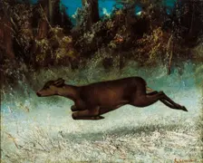 Doe Leaping 19th century. Artist: Gustave Courbet
