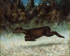 Doe Leaping 19th century. Artist: Gustave Courbet