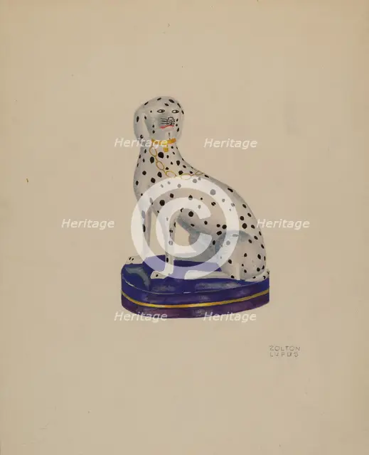 Dog (Mantel Ornament), c. 1938. Creator: Z.S. Lupus.
