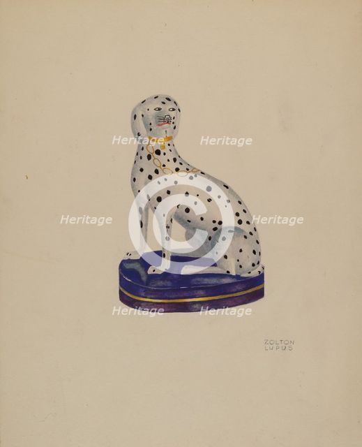 Dog (Mantel Ornament), c. 1938. Creator: Z.S. Lupus.