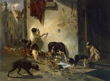 Dog Carrying Dinner to its Master (Fable by La Fontaine), 1846. Creator: Joseph Stevens