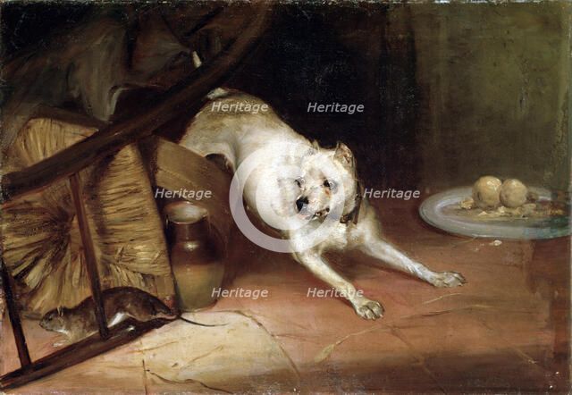 'Dog Chasing a Rat', 19th or early 20th century. Artist: Briton Riviere