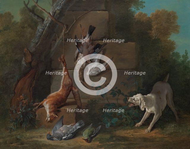 Dog Guarding Dead Game, 1753. Creator: Jean-Baptiste Oudry.