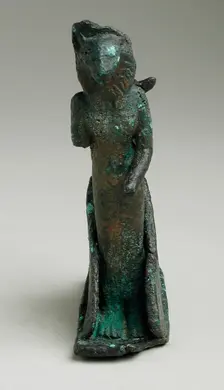 Dog Headed Bird Figurine Protecting a Female Lioness Deity, Late Period-Ptolemaic Period... Creator: Unknown