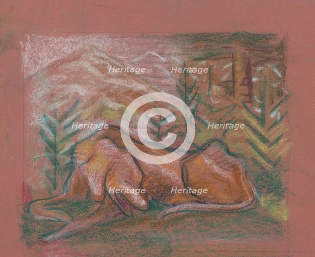 Dog in the forest, around 1937. Creator: Arnold Peter Weisz-Kubincan.