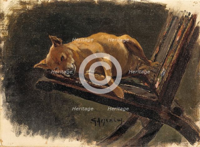 Dog, Lying Down. Creator: Karl Georg Arsenius.