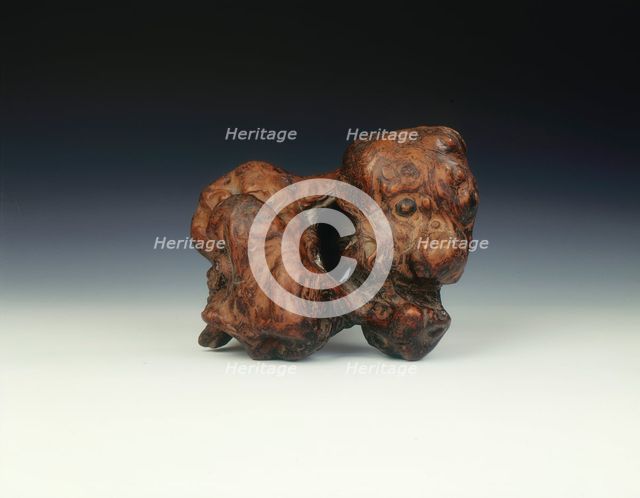 Dog-like natural wood sculpture, Qing dynasty, China, 18th century. Creator: Unknown.