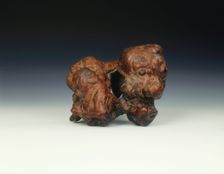 Dog-like natural wood sculpture, Qing dynasty, China, 18th century. Creator: Unknown