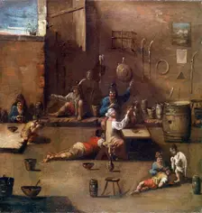 Dog Training c1690-1745. Artist: Alessandro Magnasco