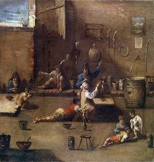 Dog Training c1690-1745. Artist: Alessandro Magnasco