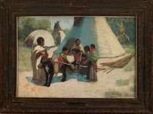 Dog Travois/Blackfoot Camp, late 19th-early 20th century. Creator: Edwin Willard Deming