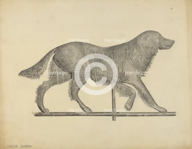 Dog Weather Vane, c. 1938. Creator: Gordon Sanborn.